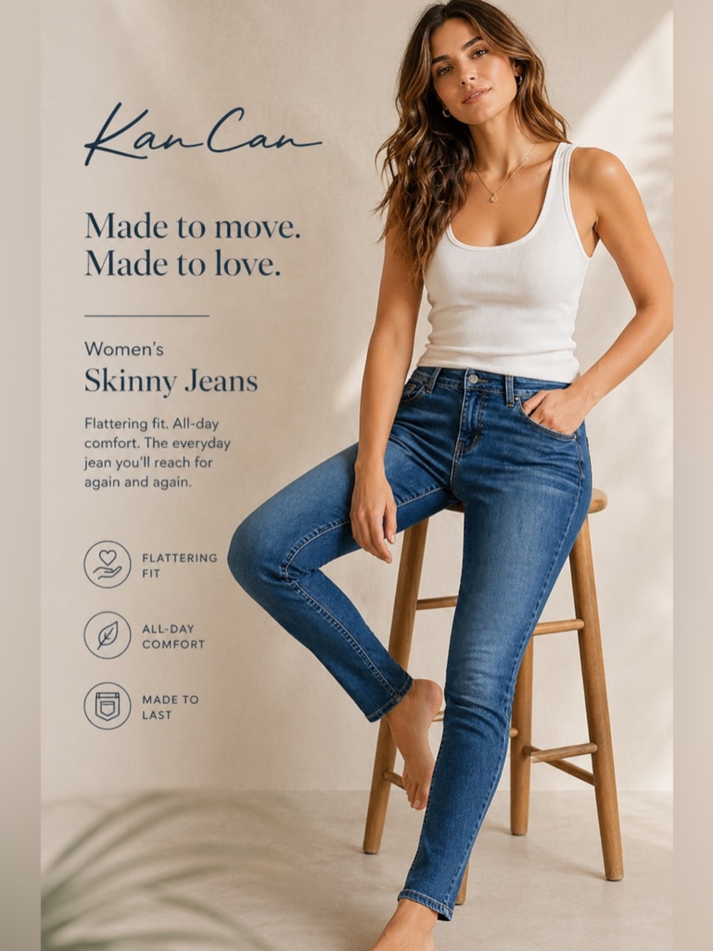 KanCan Skinny Jeans in Medium Blue Denim size 5